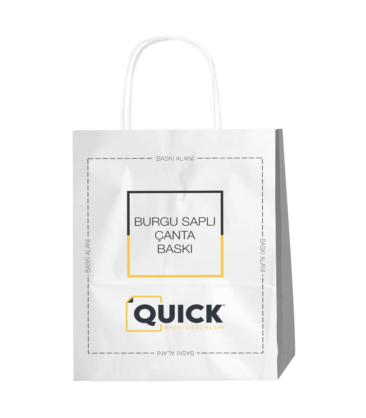 Beyaz Burgu Saplı Çanta