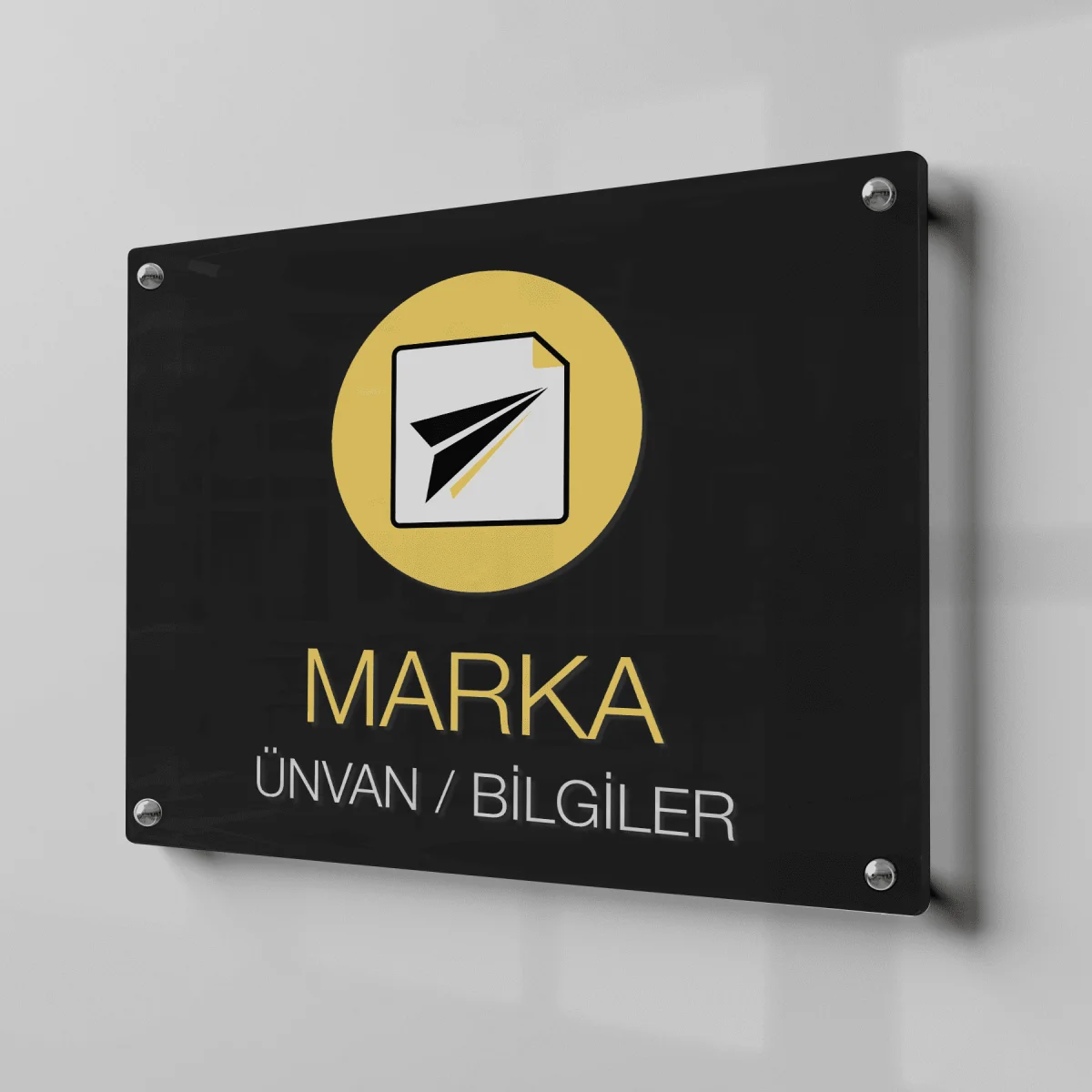 Siyah Pleksi Kapı Tabelası
